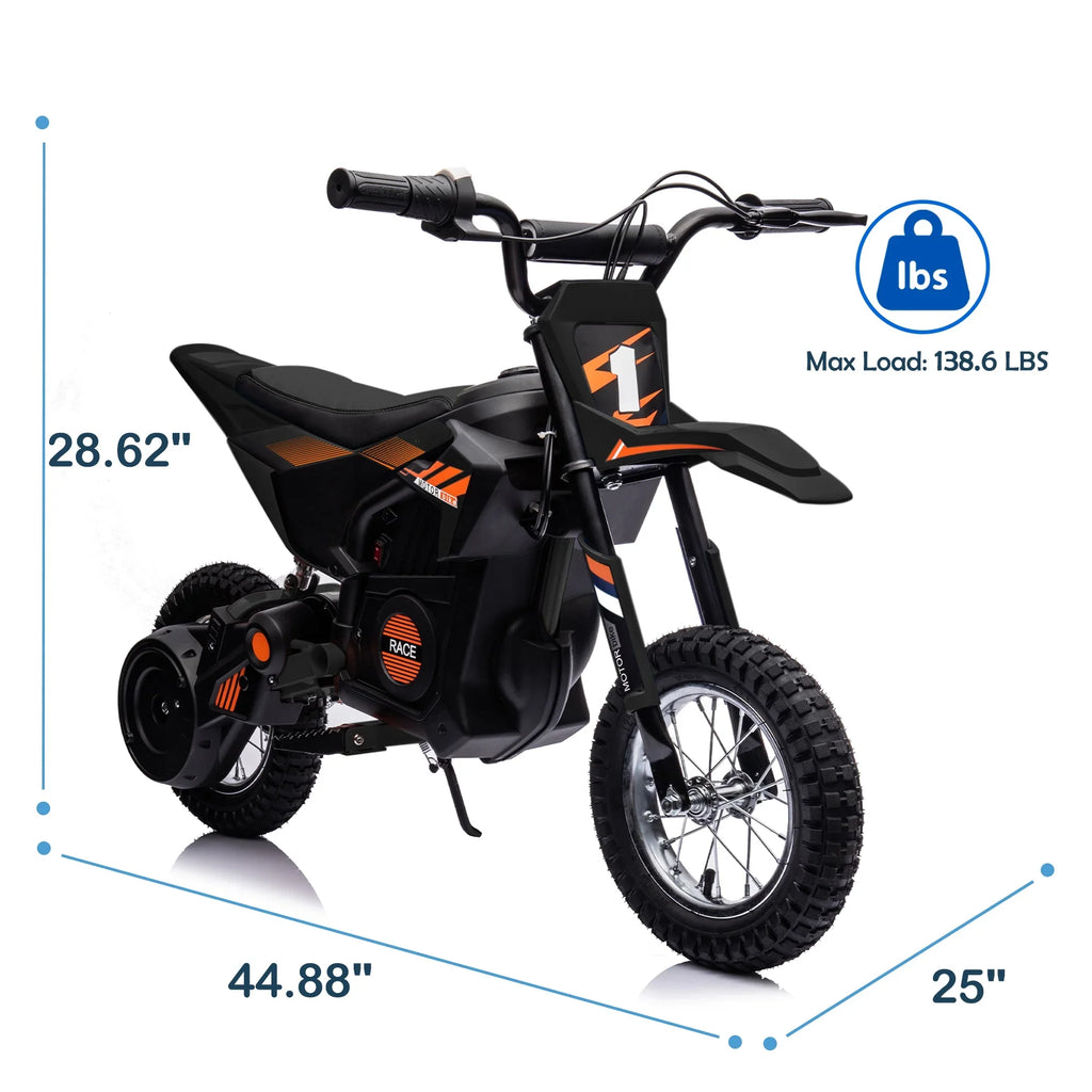 Years Child Toy JoyWheels 13mph, 24V Dirt Motor Bike, Motorcycle Ages Bike, Boys Black Electric +, 13