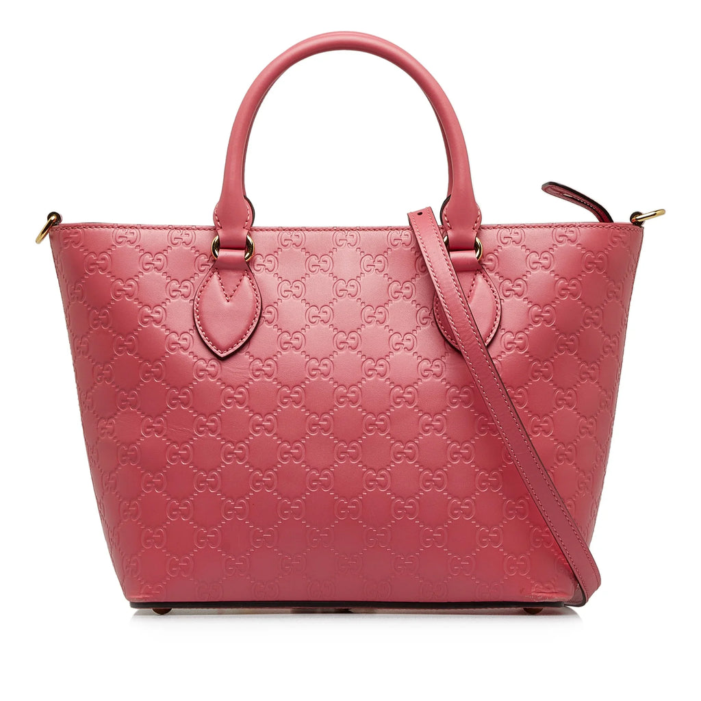 Calf Leather Authenticated Guccissima Pre-Owned (New Pink Defects) Unisex Satchel with