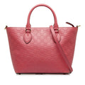 Calf Leather Authenticated Guccissima Pre-Owned (New Pink Defects) Unisex Satchel with