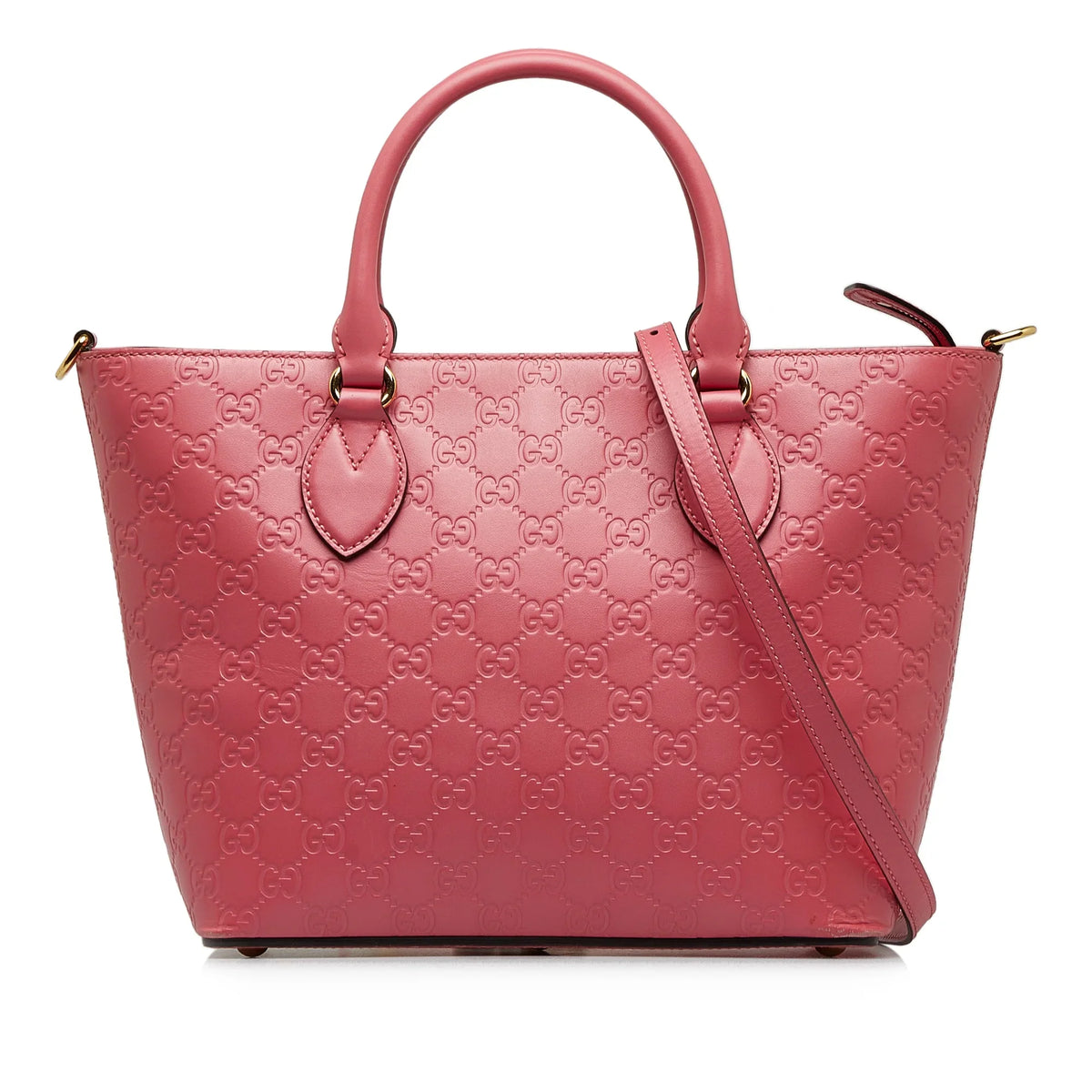 Calf Leather Authenticated Guccissima Pre-Owned (New Pink Defects) Unisex Satchel with