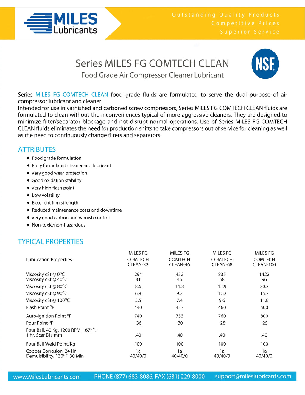 4*1 Compressor Food Rotary Clean Grade Fg 68 Fluid Synthetic Case Gallon Comtech Miles ISO