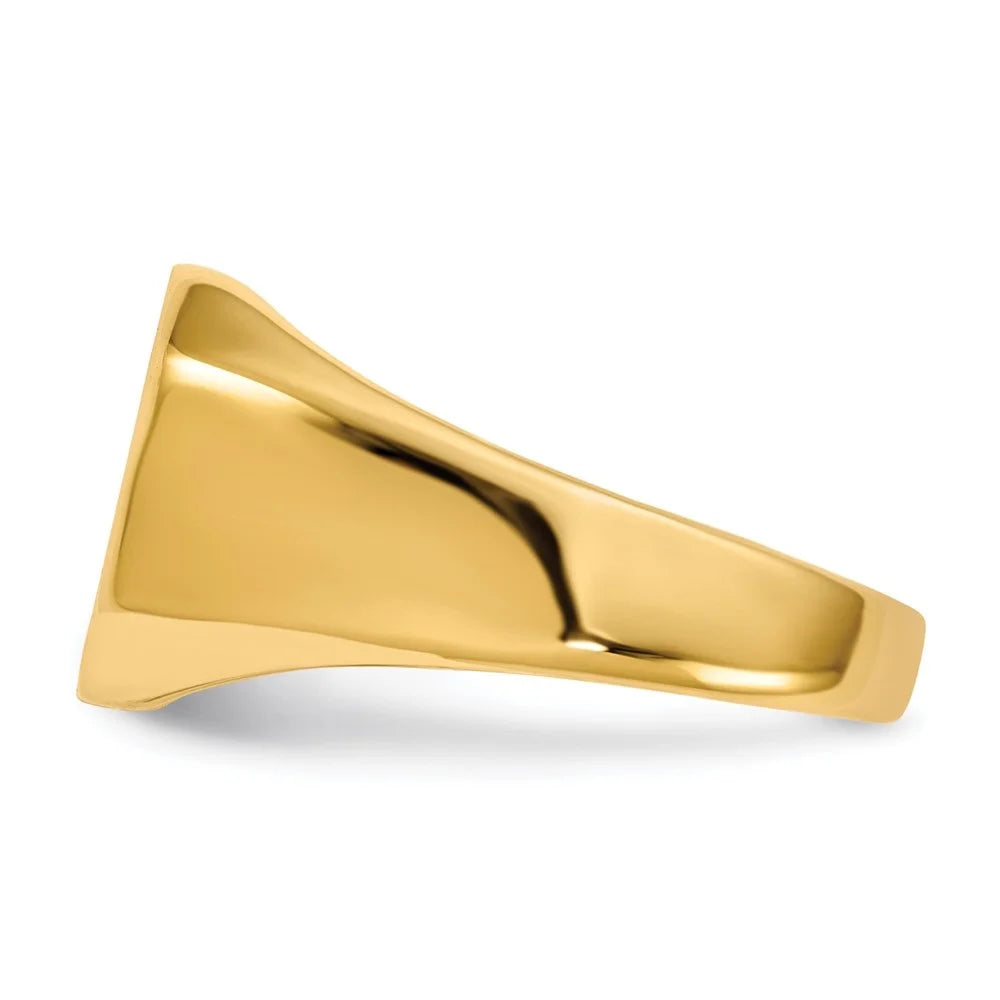 8 12.5x11.0 Mens mm Ring Gold Signet for Closed Yellow Back Size Auriga 14K