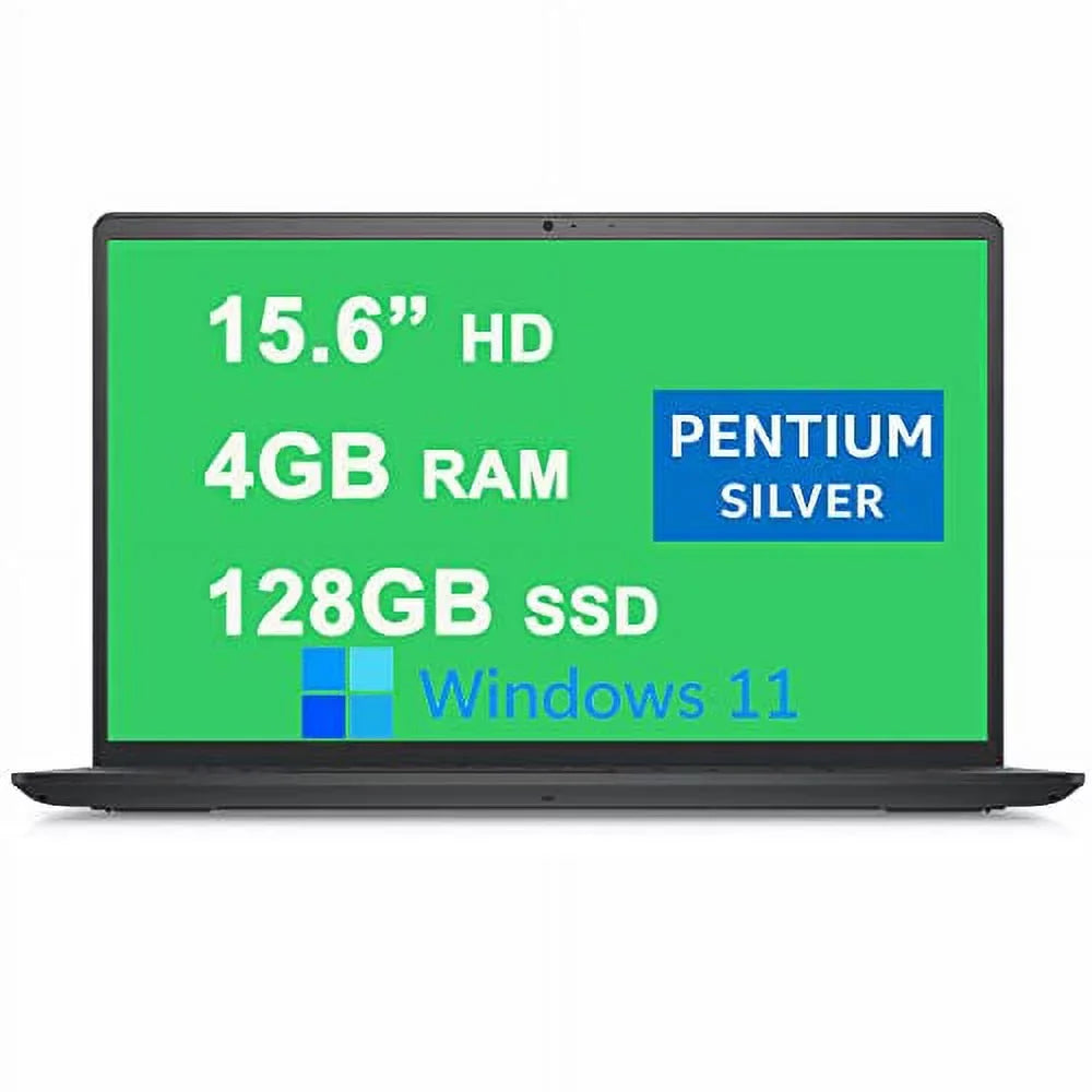 Win11 15.6” Carbon 15 N5030 UHD 4GB SSD Pentium Display 3510 605 128GB RAM Narrow USB3.2 3000 HD Silver Inspiron Border Graphics Processor Quad-Core Laptop
