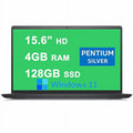 Win11 15.6” Carbon 15 N5030 UHD 4GB SSD Pentium Display 3510 605 128GB RAM Narrow USB3.2 3000 HD Silver Inspiron Border Graphics Processor Quad-Core Laptop