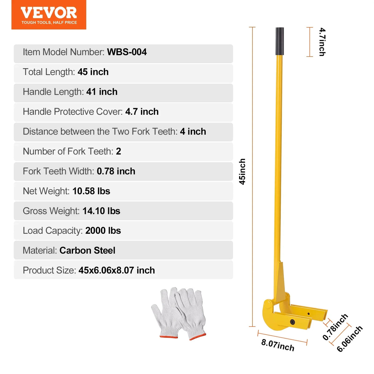 Deck Pallet Bar Handle Wrecker Buster Pallet Tool Pry 2000 41-Inch BENTISM lbs