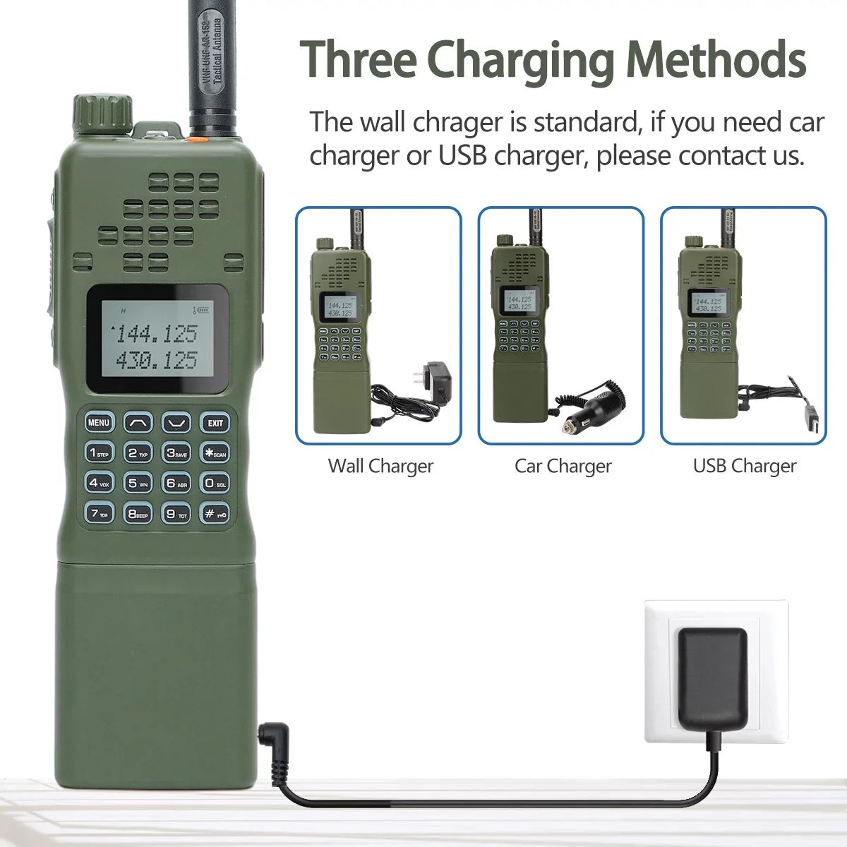 Charger Foldable Talkie Full mic,18.8 inch Programming Walkie Shoulder Long Radio ABBREE&BaofengAR-152 Cable Rechargeable with Two 10W and Antenna,USB AR-152 Tactical Bag Kit Cable,AR-152 Range Way