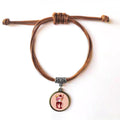 Ice wristband Leather Chocolate Cup Biscuit Brown Rope Donut Wristband Hide Jewelry