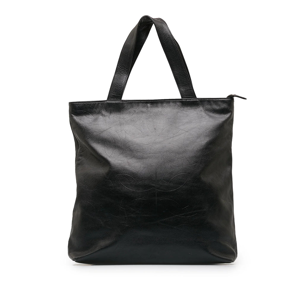 Authenticated (Good) Bag Pre-Owned CC Leather Tote Lambskin Black Unisex Tote