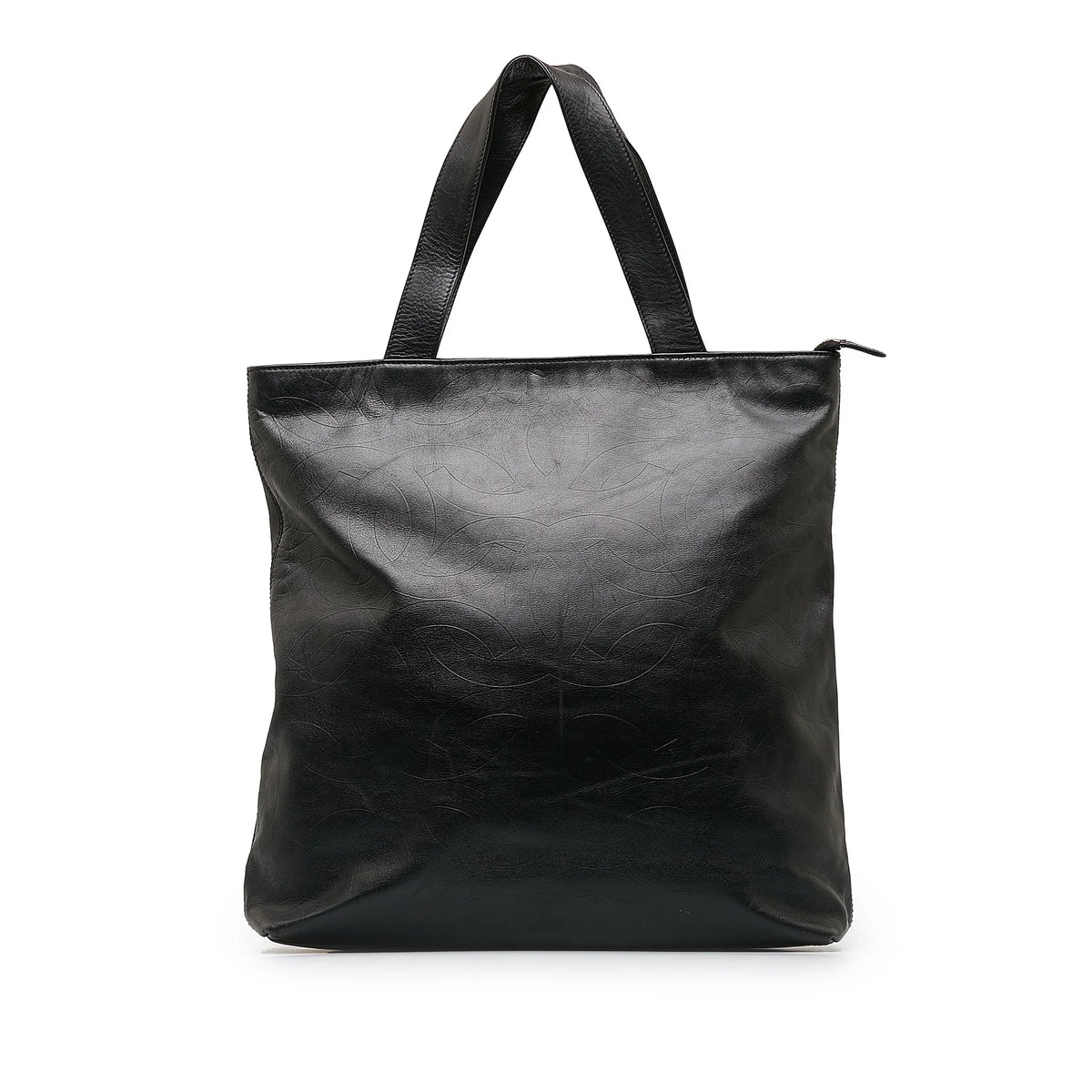 Authenticated (Good) Bag Pre-Owned CC Leather Tote Lambskin Black Unisex Tote