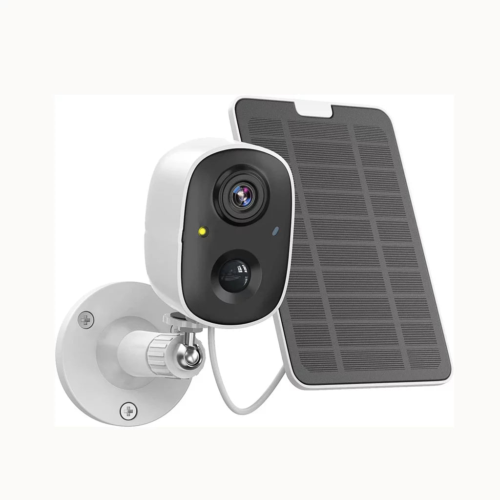 Solar Surveillance Audio, Motion WiFi Security Siren Wireless 2-Way Waterproof Powe Storage,IP65 Detection, Outdoor, Alarm,Cloud/SD Vision Color Camera Camera, Battery Night 1080P