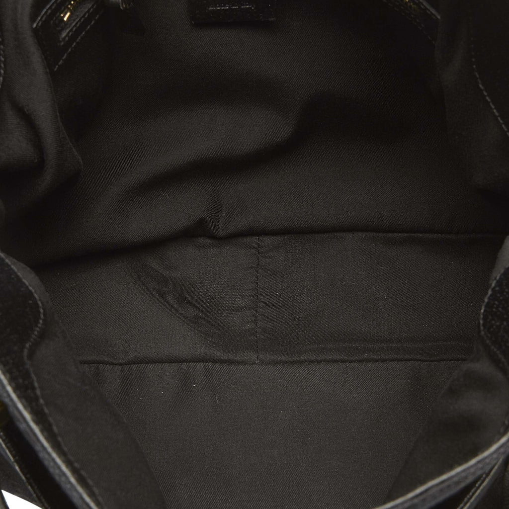 Black (Good) Shoulder GG Pre-Owned Canvas Fabric Bag Women