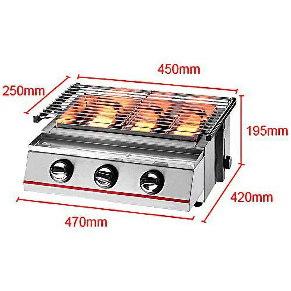 Burner for Gas Steel - Steak,Ribeyes,Picnic,BBQ Steak Vertical Propane Outdoor Infrared Propane Gas Cooking,Stainless Efficient Single Grill Grill,Perfect with Grill Portable Heating