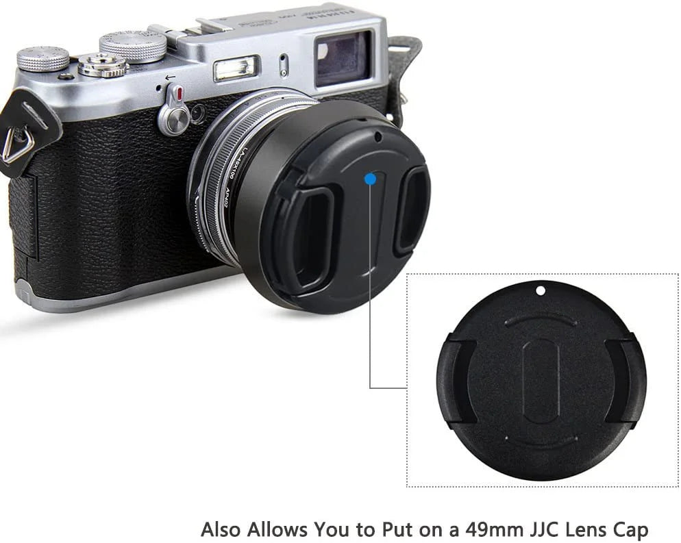 Hood Lens Aluminum X100T Fujifilm -Black Set Alloy Replace Fuji LH-X100 Adapter X100F X100S X100 Ring & X100V Hood Lens Fuji X70 for Shade JJC Lens