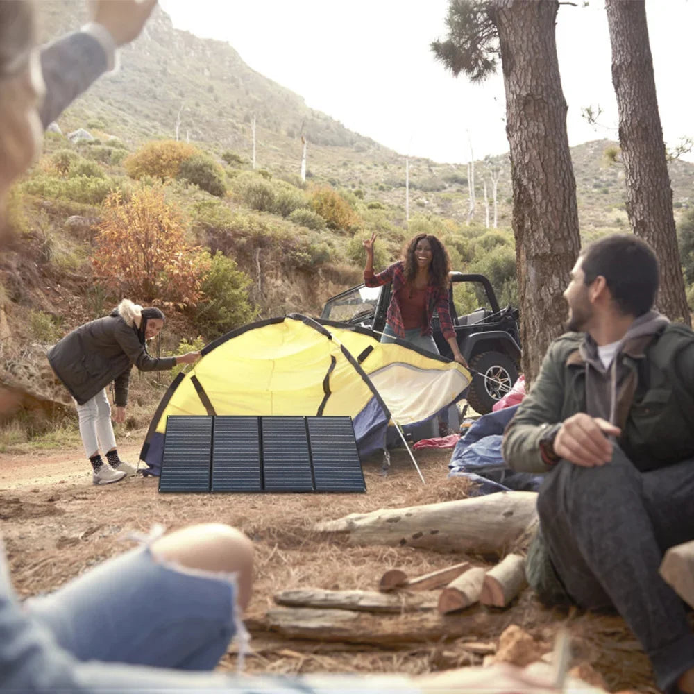 20A Black Charge Charger Camping, Power for 200w 12 XINPUGUANG Kit 12v x Solar Leisure 4 50 volt Hiking, Panel Solar watt Controller Outdoor Battery Station Generator Foldable