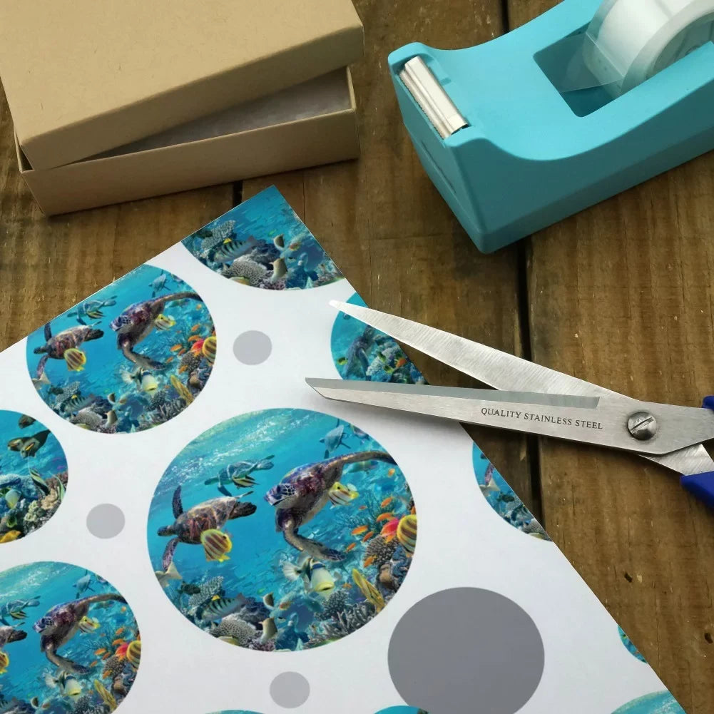 Premium Paper Roll Reef Sea Diving Gift Ocean Wrap Wrapping Turtles Coral