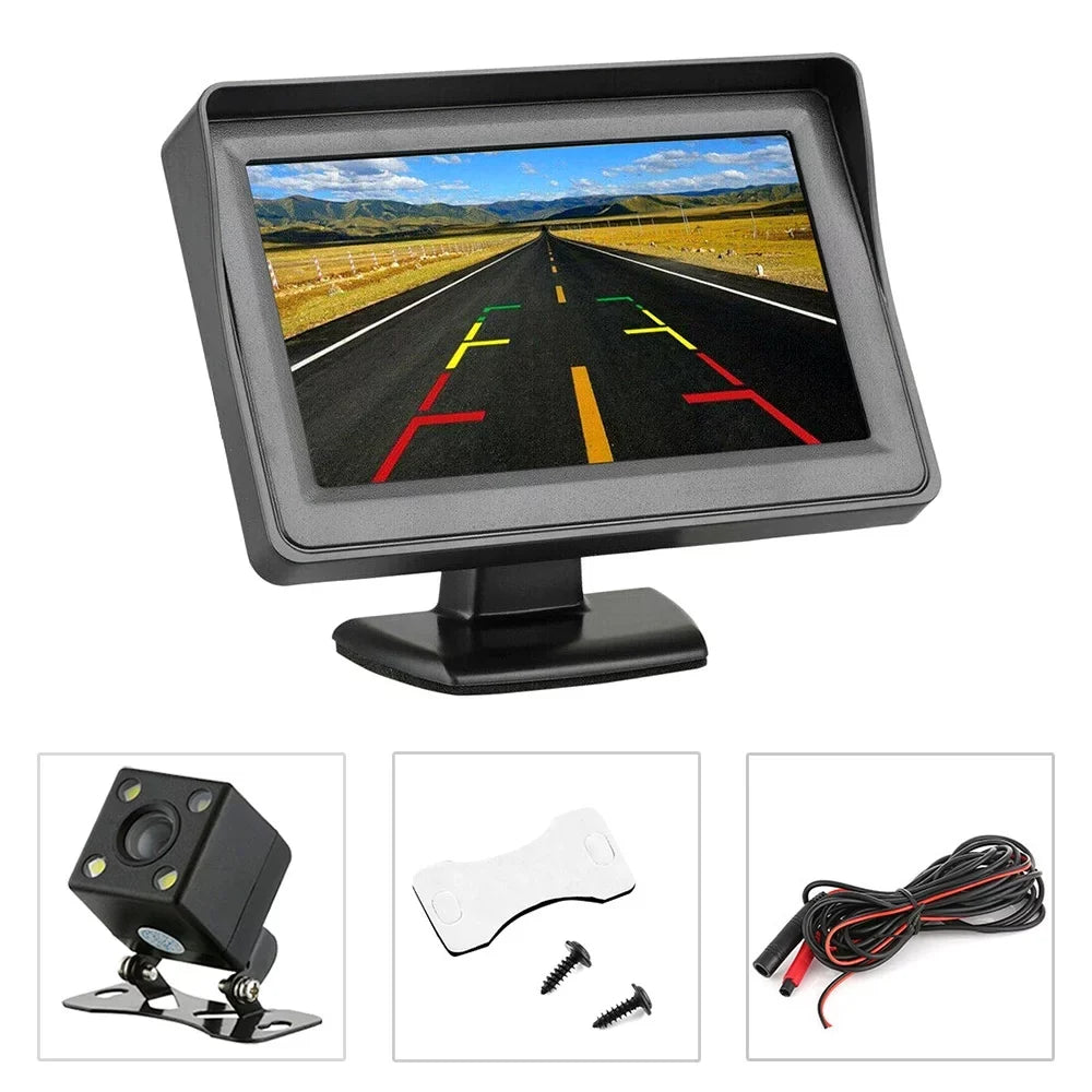 Adjustable Screen Camera 4.3 170 Willstar View Mirror Rear Rear with Inch Parking Degree Angle View and