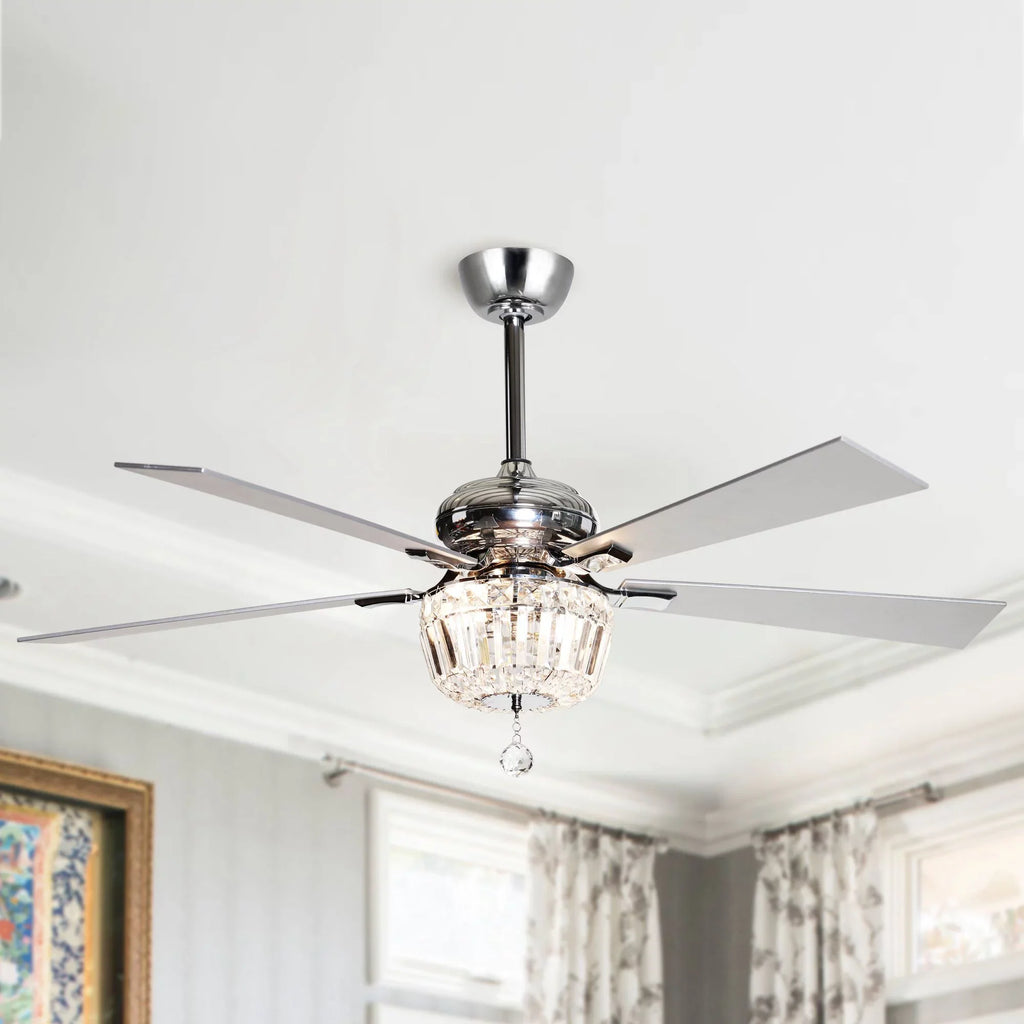 Ceiling Light Included Fan Uncle Brushed Remote Crystal Fan 48 5 Ceiling Chandelier Fan Blades, Not Inches with Reverse 2 Modern and Ceiling Nickel and Bulb with Parrot