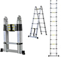 Dayplus 12.5FT/3.8M Portable Aluminum A-Frame Ladder Telescoping Extension Ladder Multi-Purpose Folding
