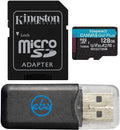 Cl 10 Canvas V1GW V1, SDXC (SDCG3/128GB) V5, Plus Rexing Dash ro V1-4K, Camera 128GB Works Kingston with Go