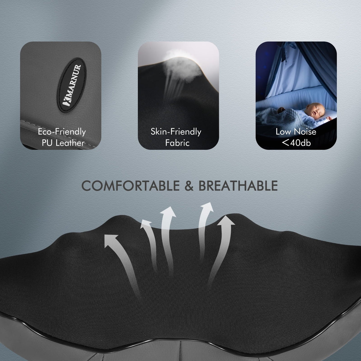Heat Shoulder Full-body, Massager Deep and Massager, for Gray Neck MARNUR Kneading with