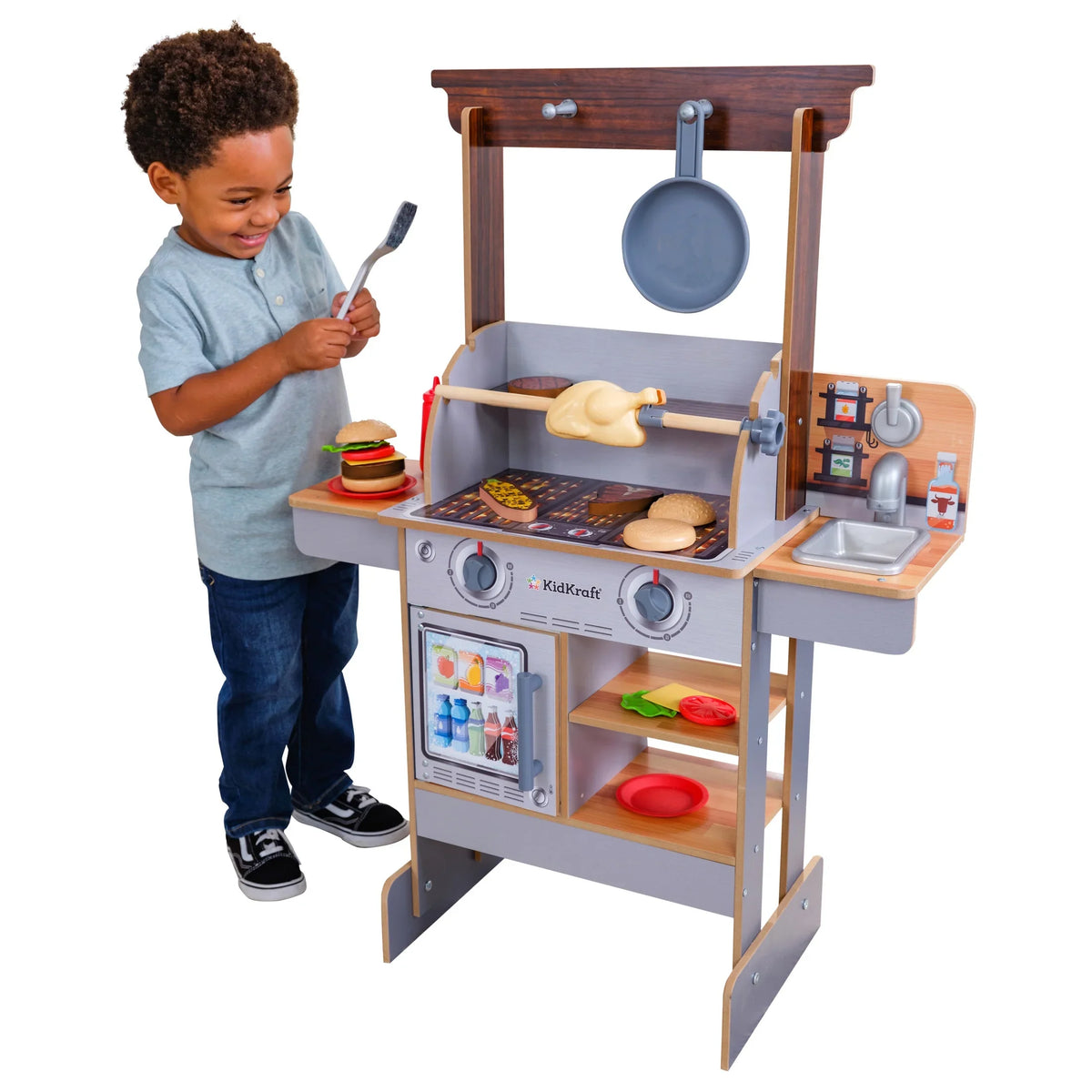 Accessories Grill Spin Food KidKraft with Kitchen Wooden Water-Reveal & & 21 & Play Reveal