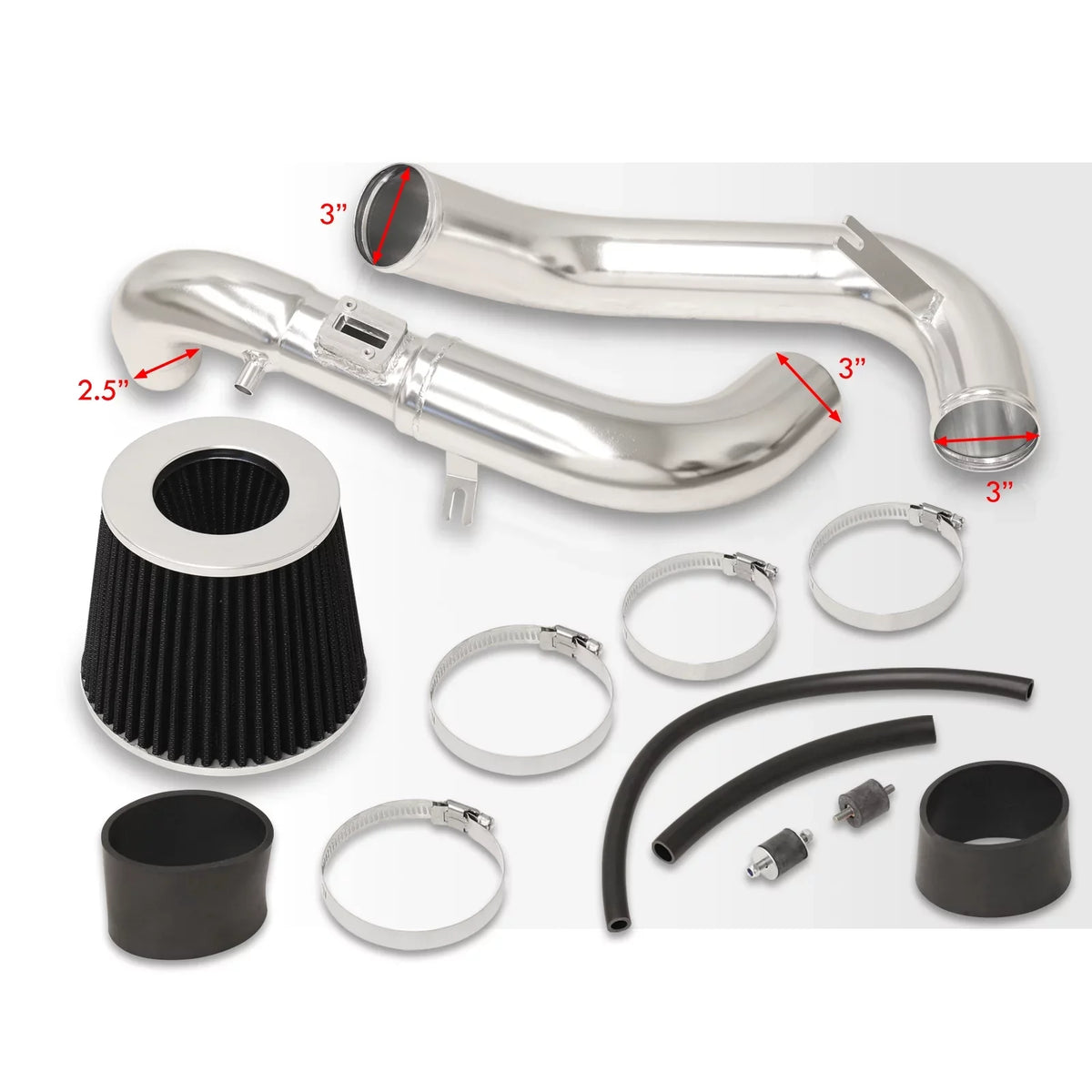 06 Air 2007 Cold Pipe EX 2008 09 Distributors + DX JDM Aluminum Honda L4 10 2010 07 2011 11 Induction System Intake 2009 LX For Civic Piping 2006 Polished Compatible/Replacement Filter 08 CAI 1.8L AJP