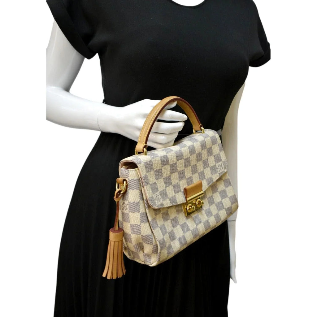 Azur Satchel White Croisette Damier Bag Pre-owned Crossbody