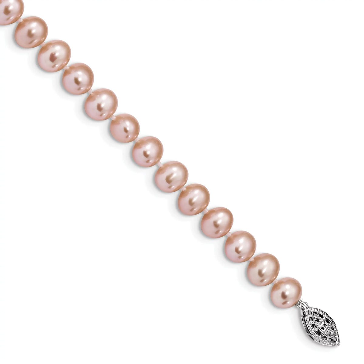 Primal wristband Sterling Pearl 6-7mm Cultured Rhodium-plated Freshwater Pink Silver Silver
