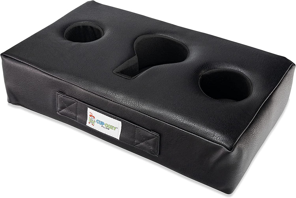 Seen Cozy drinks bed, *As on Use beach and Keep Cup car, cave, anywhere-Couch, TV*- BEST it more! globe's close (Black Leather) Holder. park, spills. prevent Pillow Cup RV, The and Faux floor, man