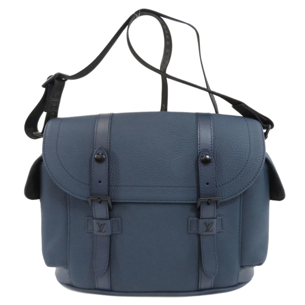 Christopher M58475 Taurillon Leather Shoulder Pre-Owned Bag (Good) Men's