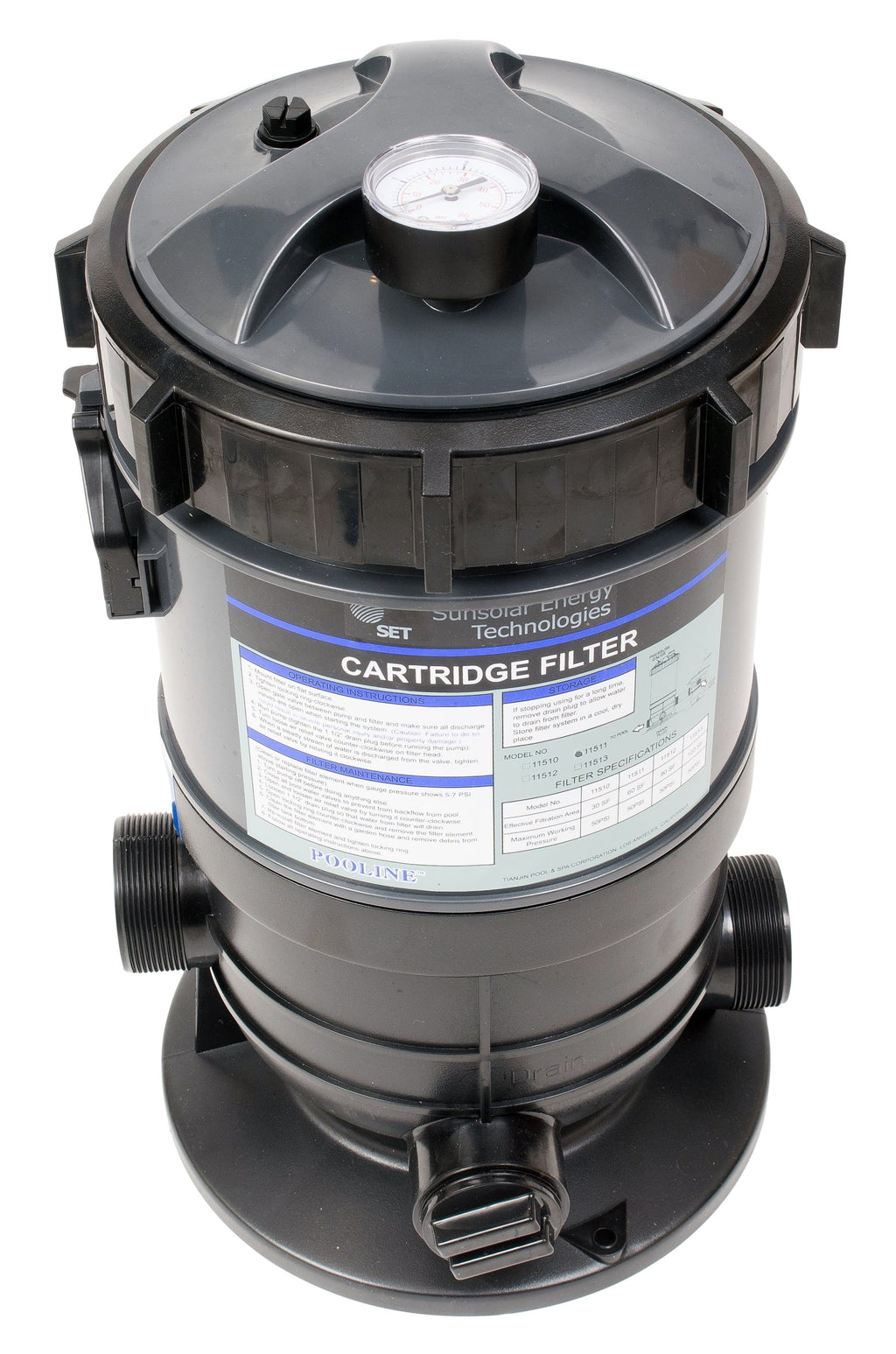 60SF Pressure for Swimming Gauge Pools Cartridge System Filter with