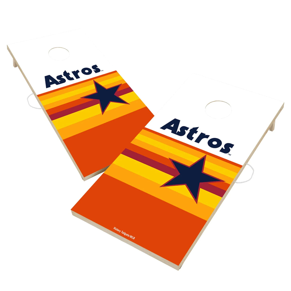 Astros Tequila Sunrise Wood Solid Design 2' Set 4' Game Houston Cornhole x