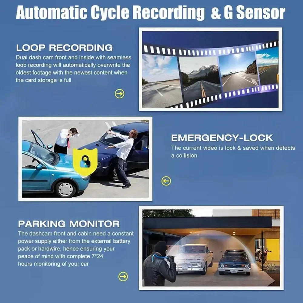 for and Video Recording Cam Parking Rearview with Anself Mirror Clear Car Dash Car