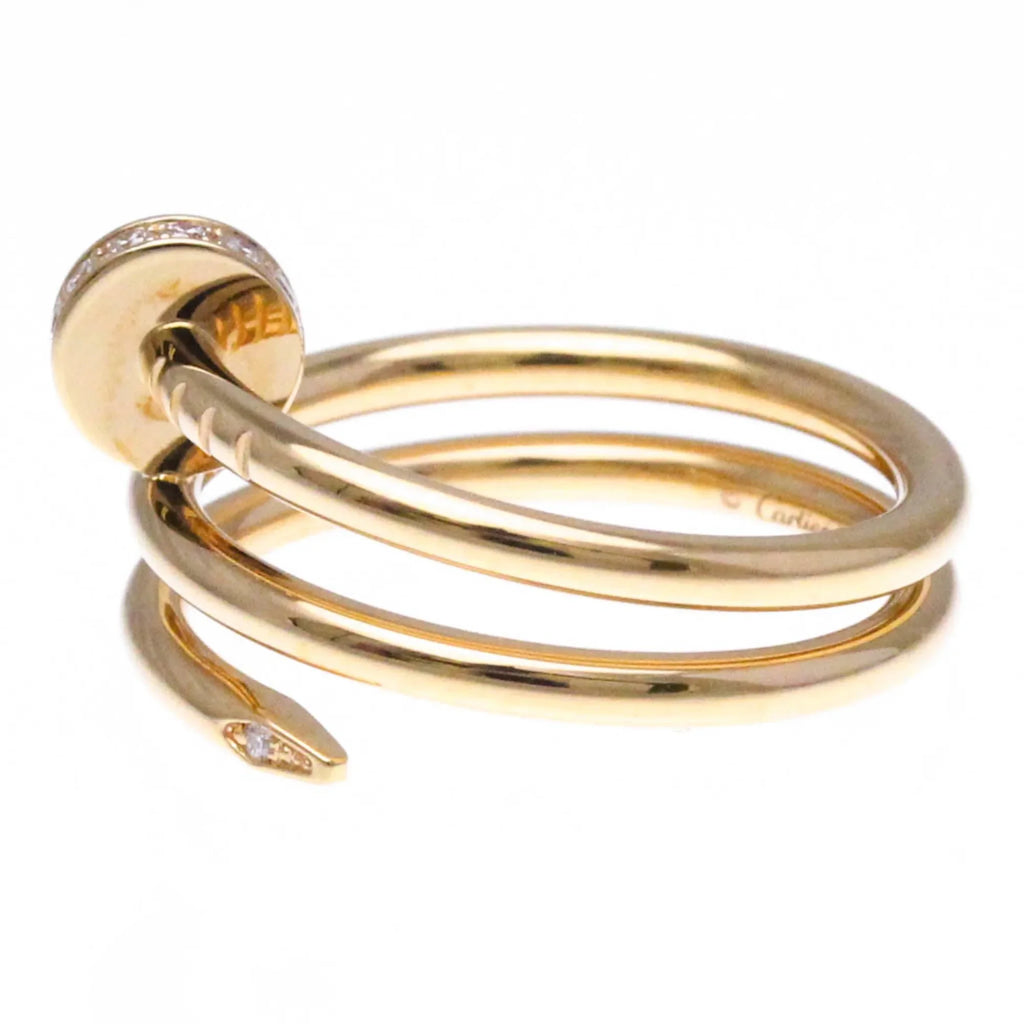 Band Fashion Pink Juste Cartier Gold B4210850 Ring Clou (Good) Pre-Owned Un Diamond Gold Pink (18K)