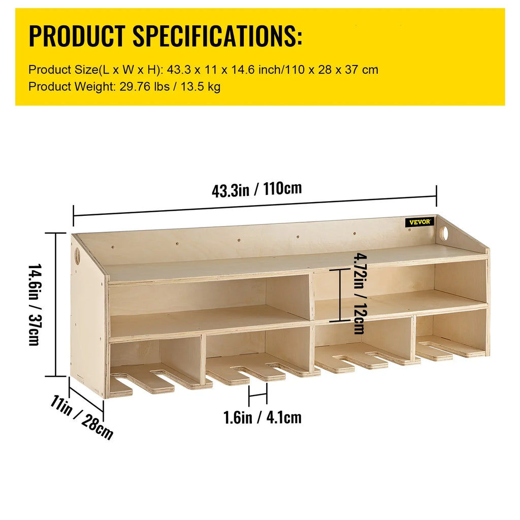 Mounted Wall Holder Wall Tool Power Tool BENTISM Slots 2-shelf Drill Organizer 10
