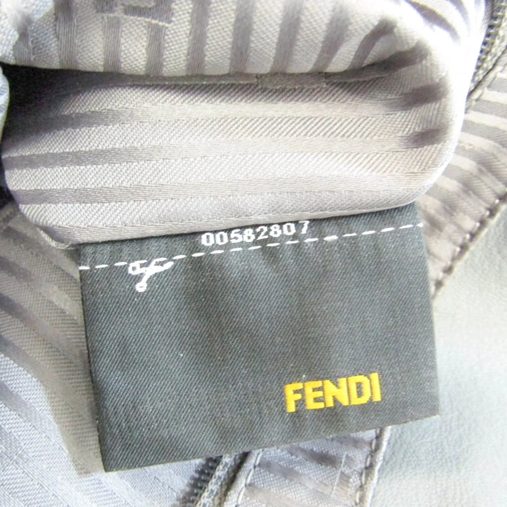 (Good) Bag Shoulder Bucket Leather Gray Women's Mamma Fendi Pre-Owned Big 8BR638