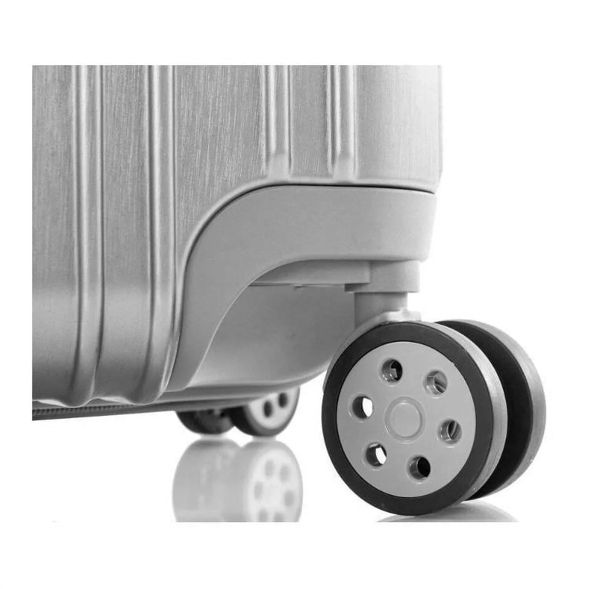 Heys Xtrak Combination Lock, Wheels TSA with 21-Inch Luggage Handle Carry-On Telescopic Expandable, System Spinner Silver Lightweight,