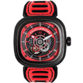 Team SevenFriday Racing and Watch Black Men's Red Dial P3B-06