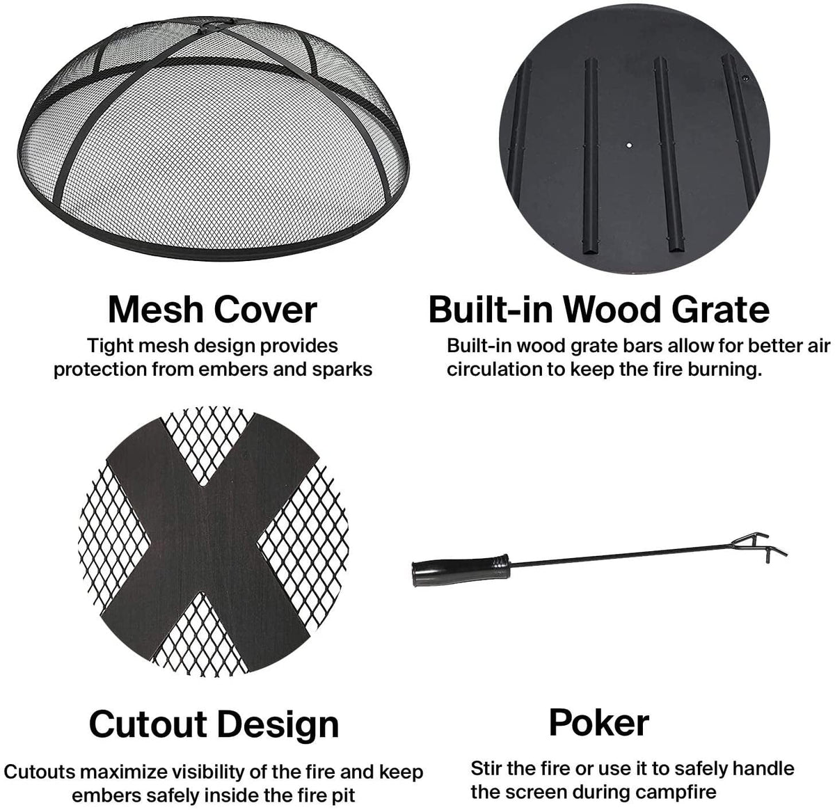 And Fire Moveable Grill Burning Efficient Pit Wood Pit Metal Caleb