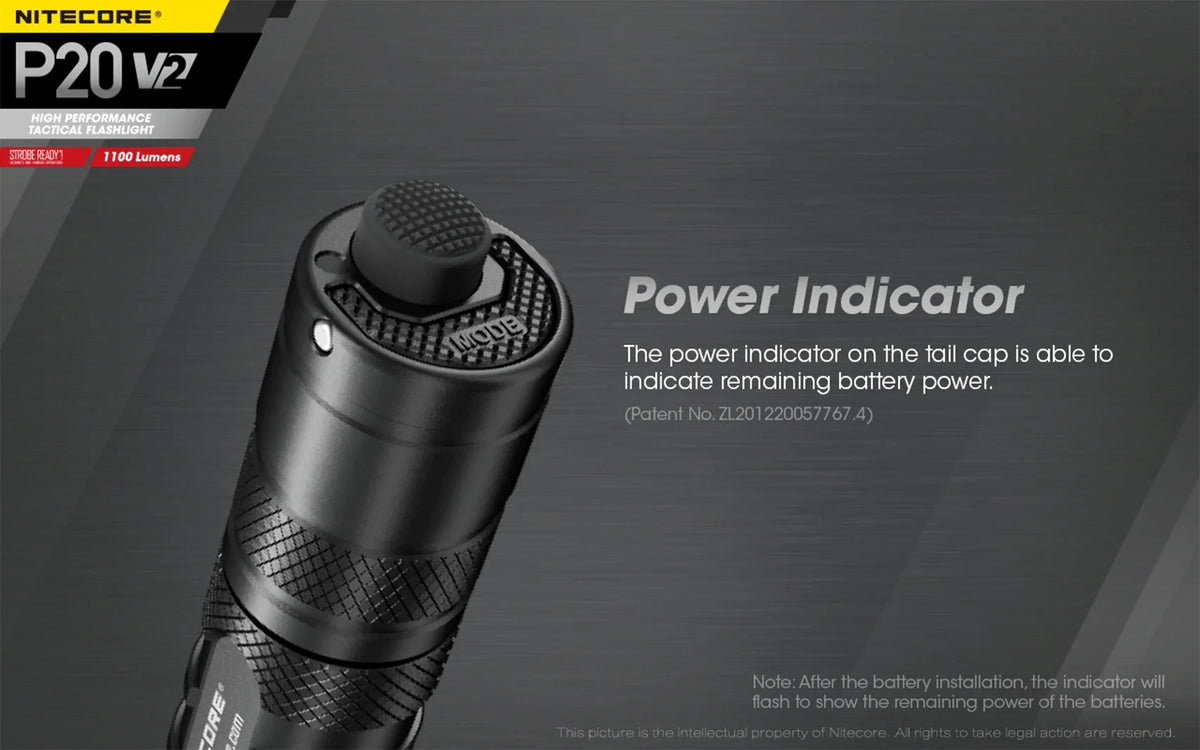 '- XP-L2 LED V6 1100 w/NL183 CREE Cord P20 - +Free Lumens Combo: Tactical Nitecore UI1 Flashlight Eco-Sensa V2 Battery, USB Charger