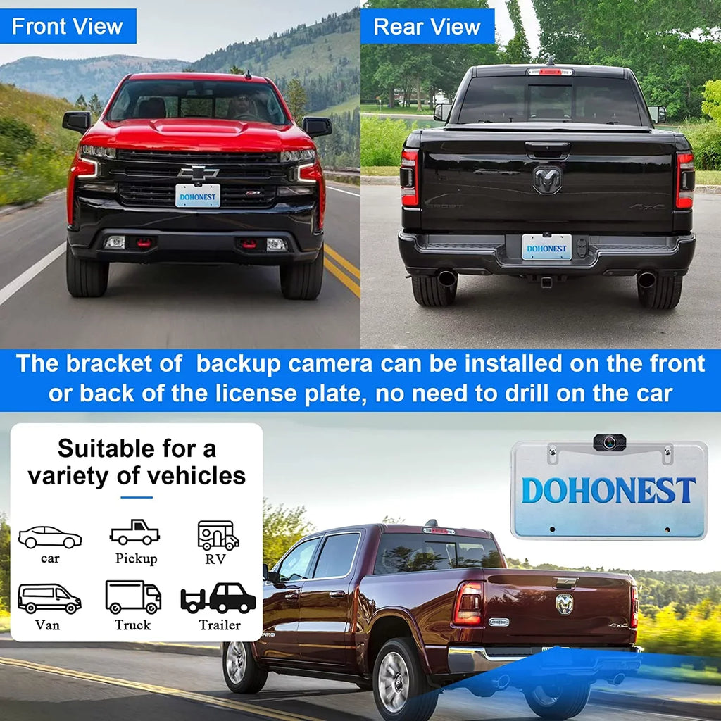 Play DoHonest Install V Backup for Channel Night Stable Wireless 7-Inch: Car Auto-Switching Bluetooth Monitor Easy Camper and vision Reverse Cam Truck Pickup Van Camera HD 2 Plug Kit Signal to 1080P