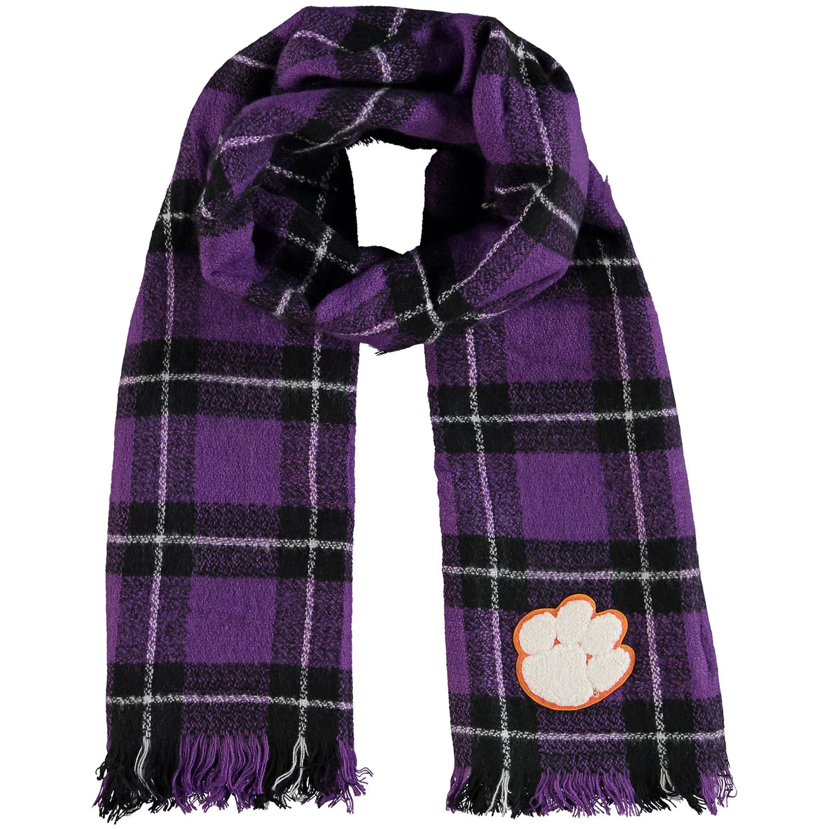 Clemson Plaid Women's Scarf Blanket Tigers Little Earth