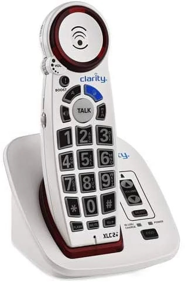 Cordless White Clarity Caller Speakerphone Button Talking with ID, Big Amplified