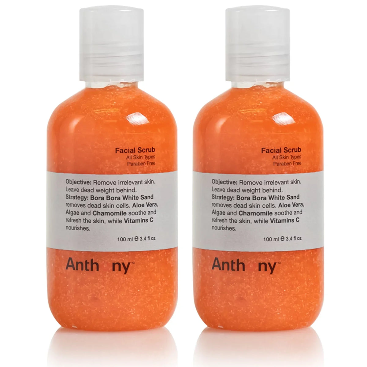 Anthony 3.4 Fl Vera, of Refreshes Oz, Protects, Contains Sand, and Aloe Removes Scrub, Facial Pack Skin Cells C, Dead Chamomile, Vitamin Soothes, Algae, 2