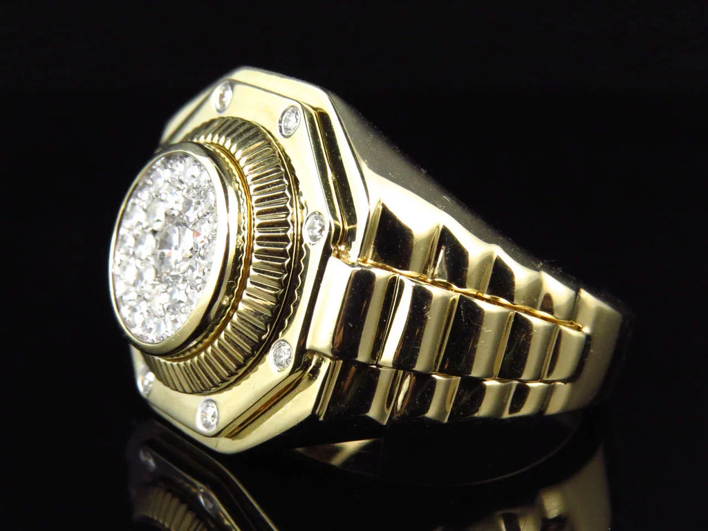 Ct) Ring Cluster Diamond Octagon Stunning (1.0 Set