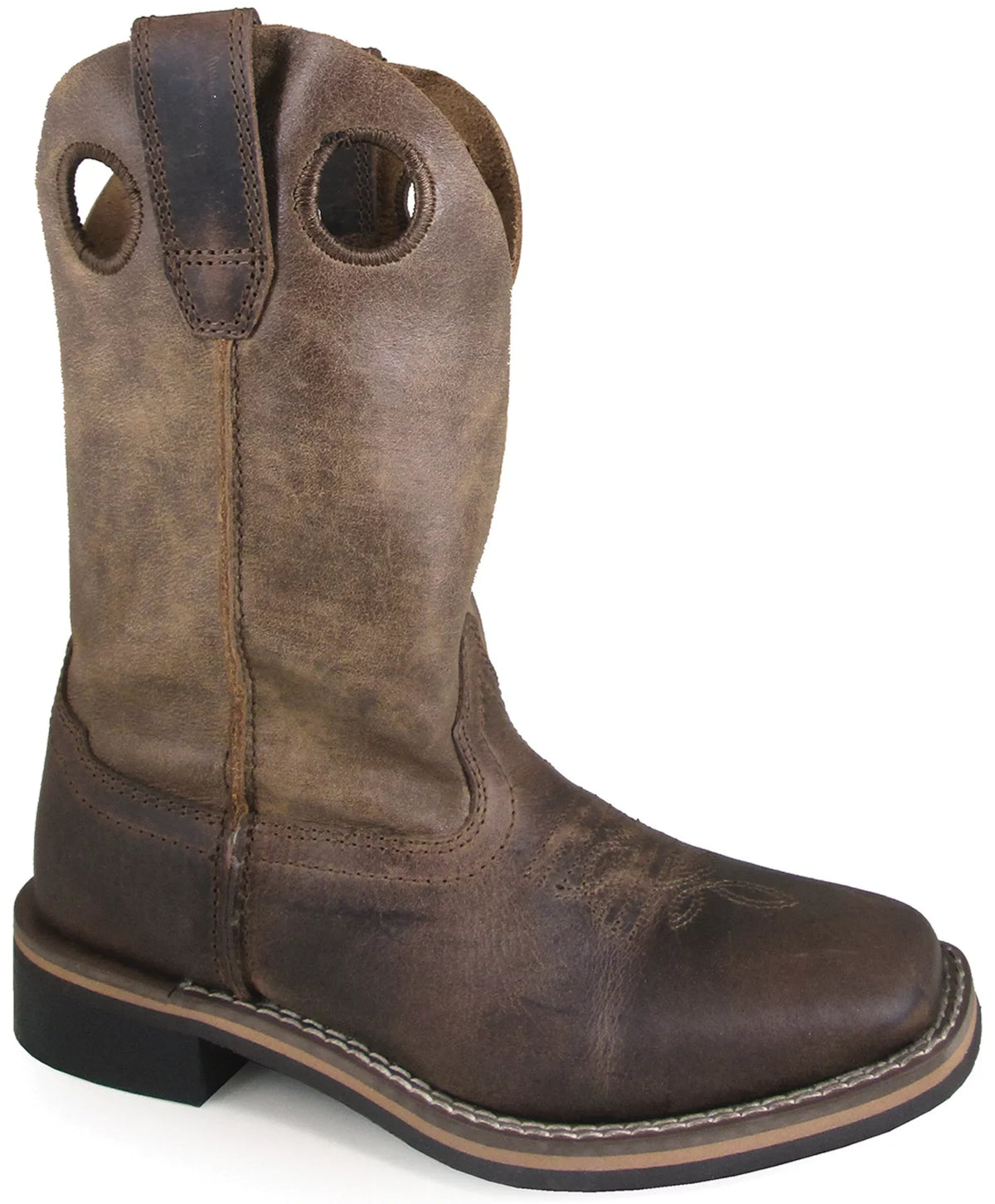 Smoky D(M) Square Brown Toe 5 Mountain Distressed US Waylon Boys' Boot Western