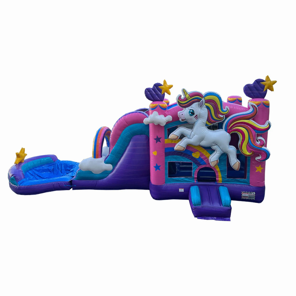 Outdoor Wet Commercial Basketball Pool Grade, Combo Vinyl, with and House XJUMP Bounce (with PVC Unicorn Dry Adults, Backyard, Inflatable Water Detachable 100% Air Kids Slide Blower), Hoop, for