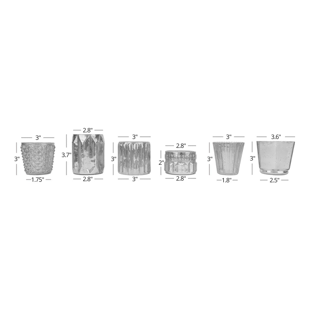 Mismatched Candle Koyal Blue Wholesale Glass Candle Holders Votives Holders, Candle for Mixed Mercury Navy 6−Pack,