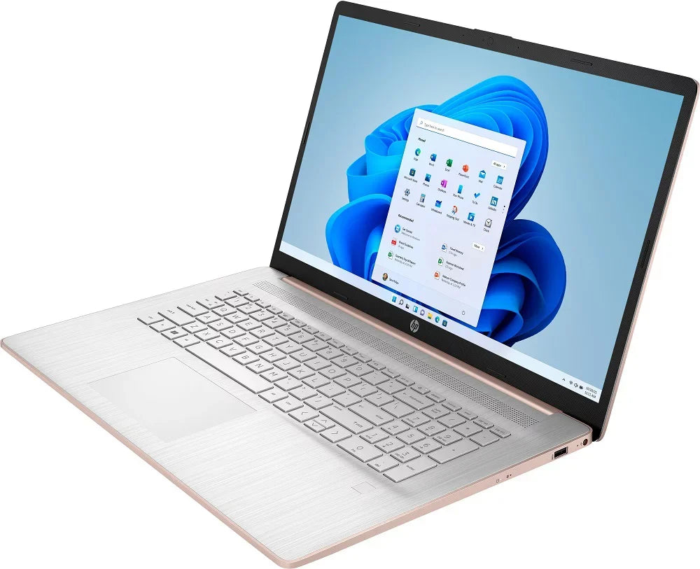 17.3" Processor 11 Gold Laptop 12GB Windows Rose Graphics Pale (Refurbished) Pentium 7505 RAM Gold SSD Restored Home HP DualCore 17CN0107DSREF 1600x900 HD+ 256GB UHD