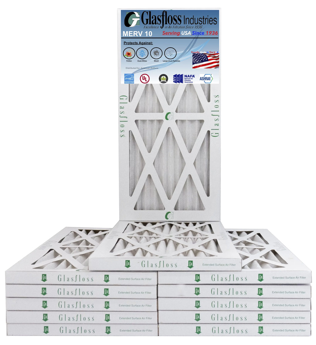 in Air 10 MERV x Glasfloss 8x24x1 Filter - 7.5 inch) Made 23.5x7/8 Size: - -Qty:12 USA Furnace - (Actual
